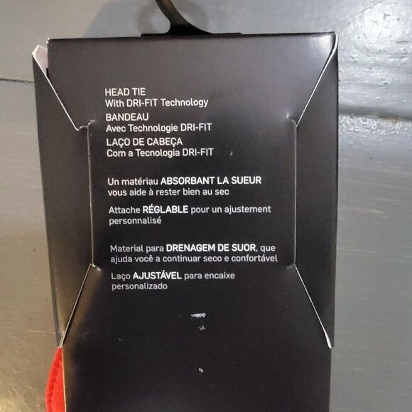 Nike Unisex red DRY Dri-Fit sweat wicking adjustable Head Tie Headband - Red - Picture 9 of 11